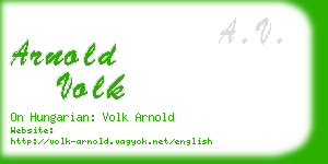 arnold volk business card